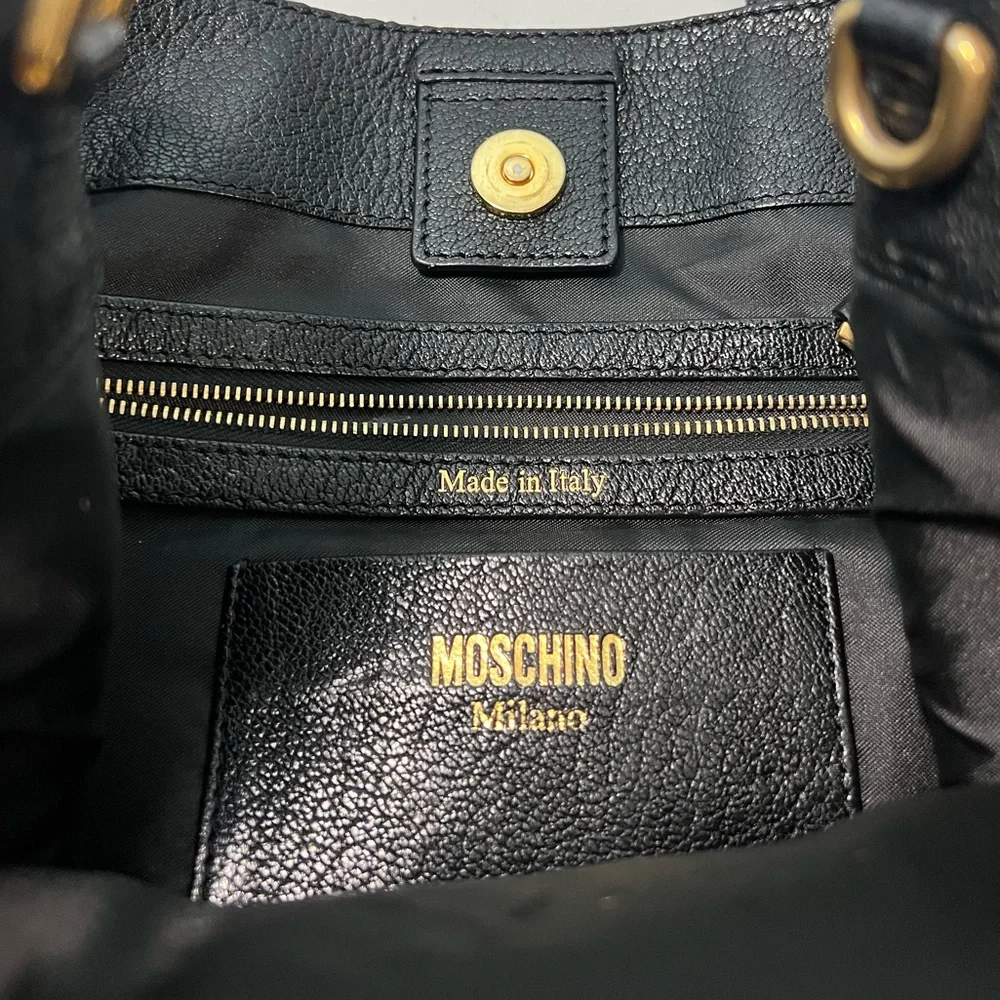Moschino Leather Vintage Black Tote